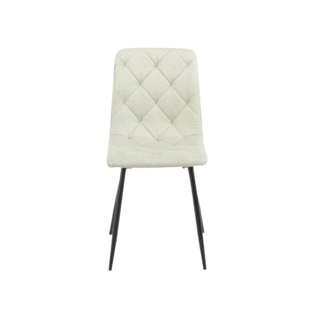 Sedia tessuto beige cuciture a rombo Okar
