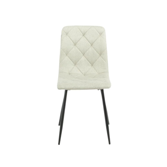 Sedia tessuto beige cuciture a rombo Okar