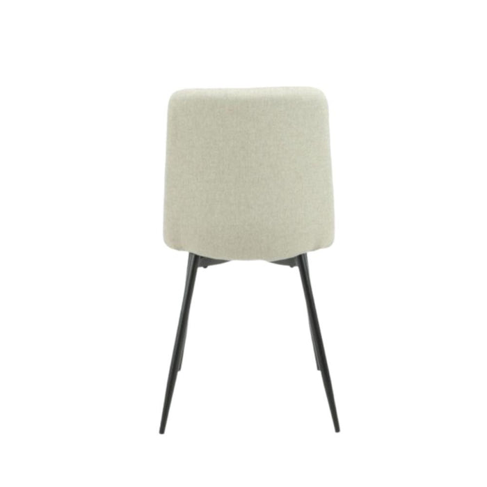 Sedia tessuto beige cuciture a rombo Okar