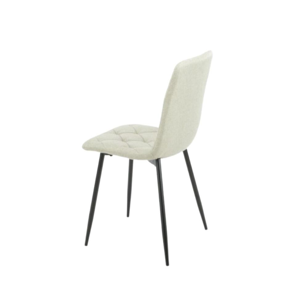 Sedia tessuto beige cuciture a rombo Okar