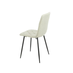 Sedia tessuto beige cuciture a rombo Okar