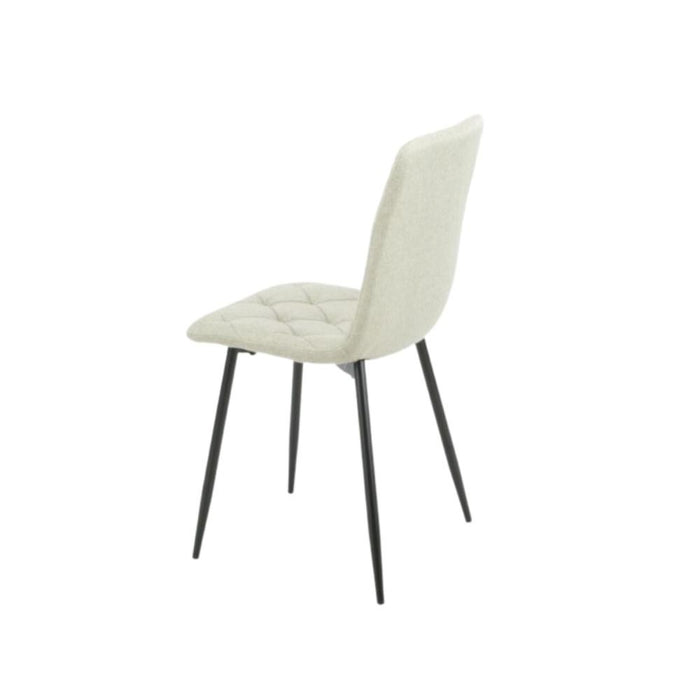 Sedia tessuto beige cuciture a rombo Okar