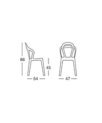 Sedia Titì set da 4 policarbonato - Made in Italy SCAB DESIGN - Bianco 310