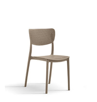 Set 4 sedie con schienale e seduta resina forata Tortora, ZZNLF6040