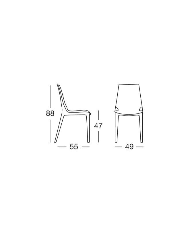 Sedia Vanity Chair set da 4 policarbonato Made in Italy SCAB DESIGN - trasparente fume' 183