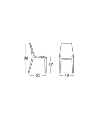 Sedia Vanity Chair set da 4 policarbonato Made in Italy SCAB DESIGN - trasparente fume' 183