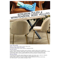 Sedia velluto Sammi blu struttura oro cm 50x57h47/77,5