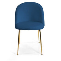 Sedia velluto Sammi blu struttura oro cm 50x57h47/77,5