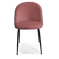 Sedia velluto Sammi rosa antico struttura nero cm 50x57h47/77,5