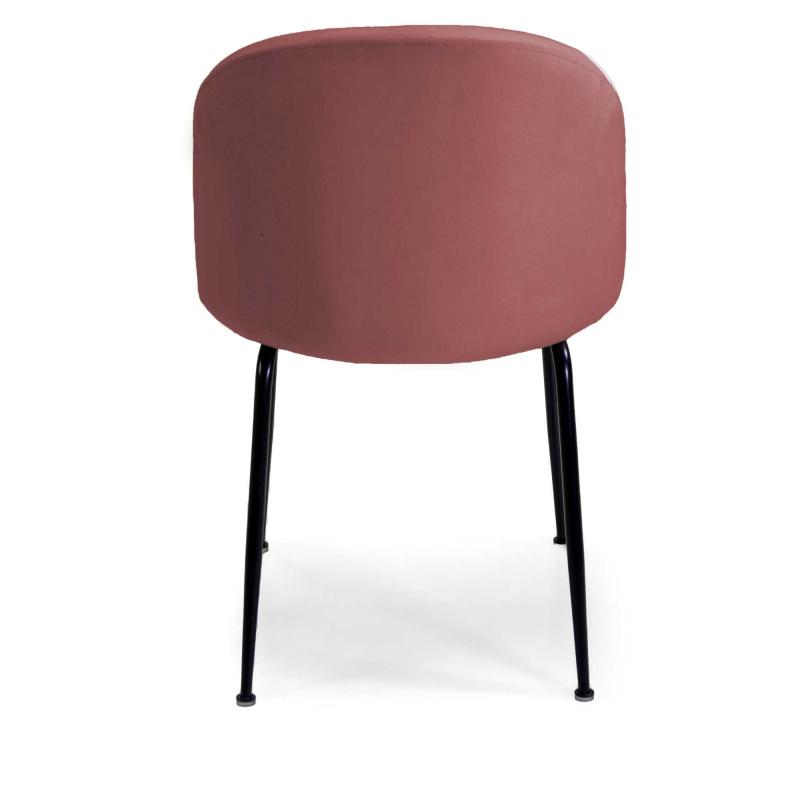 Sedia velluto Sammi rosa antico struttura nero cm 50x57h47/77,5