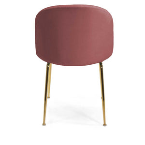 Sedia velluto Sammi rosa antico struttura oro cm 50x57h47/77,5
