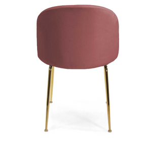 Sedia velluto Sammi rosa antico struttura oro cm 50x57h47/77,5