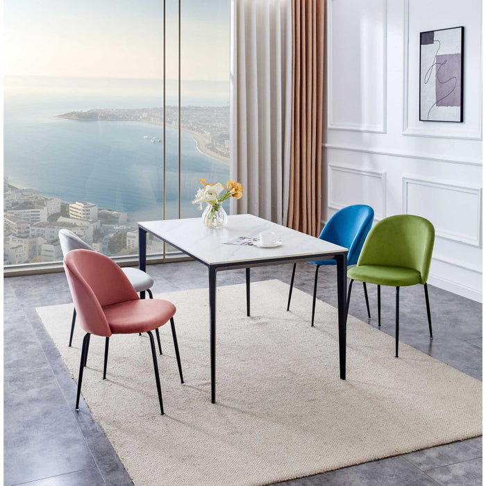 Sedia velluto Sammi verde struttura nero cm 50x57h47/77,5