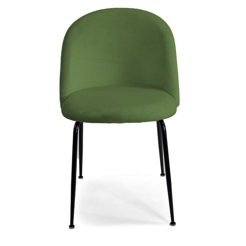 Sedia velluto Sammi verde struttura nero cm 50x57h47/77,5