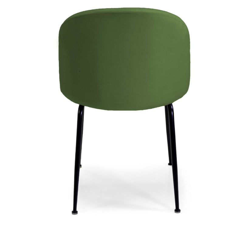 Sedia velluto Sammi verde struttura nero cm 50x57h47/77,5