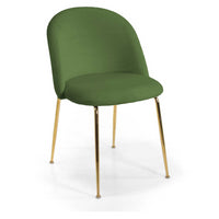 Sedia velluto Sammi verde struttura oro cm 50x57h47/77,5