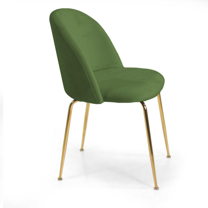 Sedia velluto Sammi verde struttura oro cm 50x57h47/77,5