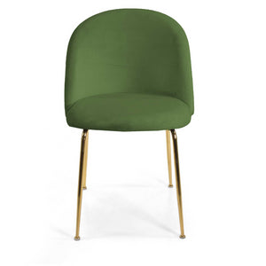 Sedia velluto Sammi verde struttura oro cm 50x57h47/77,5