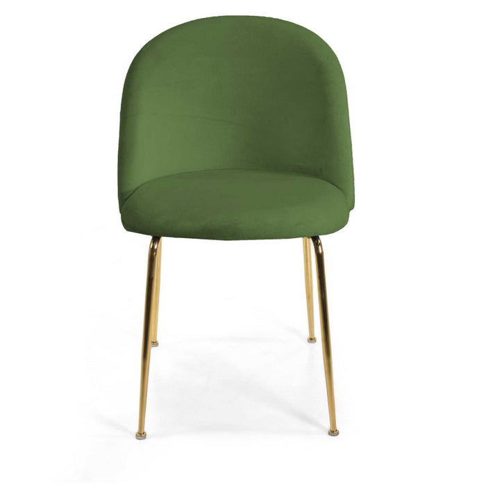 Sedia velluto Sammi verde struttura oro cm 50x57h47/77,5