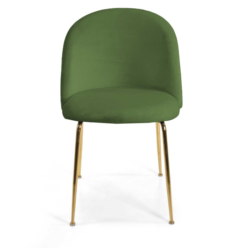 Sedia velluto Sammi verde struttura oro cm 50x57h47/77,5