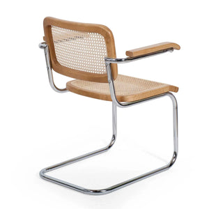 LÚZETE - SEDIA WEBSTER CON BRACCIOLI IN RATTAN NATURALE