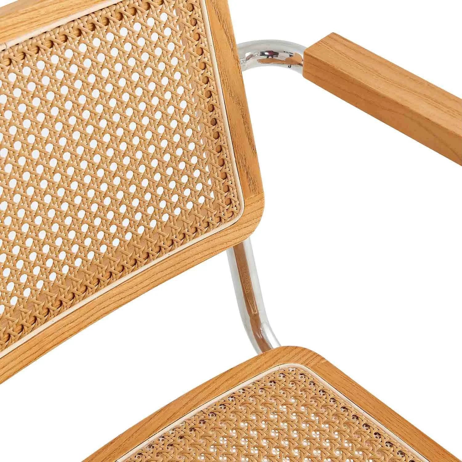 LÚZETE - SEDIA WEBSTER CON BRACCIOLI IN RATTAN PL COLORE NATURALE