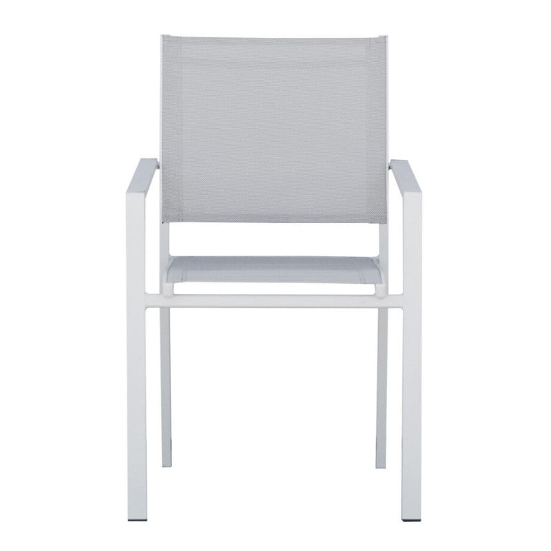 Sedia Zara Alluminio Bianco Text Grigio Chiaro Moia