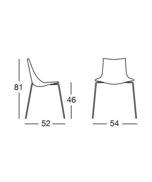 Sedia Zebra antishock set da 4 policarbonato Made in Italy SCAB DESIGN - Trasparente 100