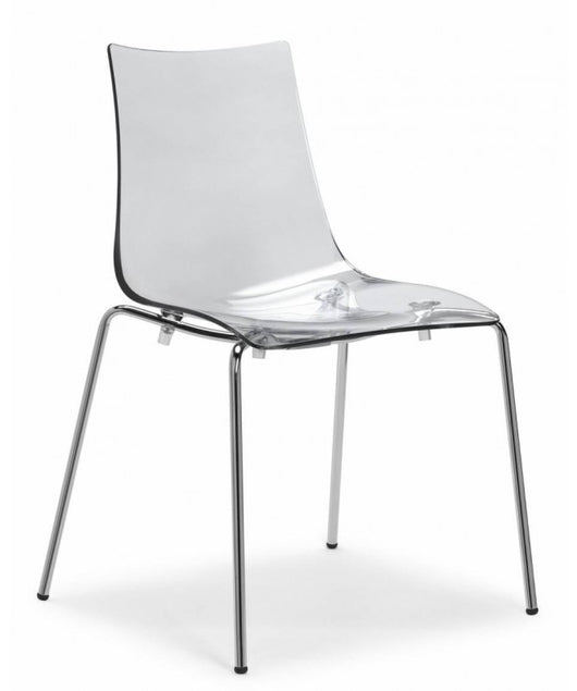 Sedia Zebra antishock set da 4 policarbonato Made in Italy SCAB DESIGN - Trasparente 100