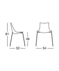 Sedia Zebra antishock set da 4 policarbonato Made in Italy SCAB DESIGN - Trasparente 100