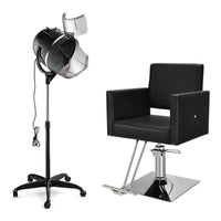 Sedia da barbiere con pompa idraulica pesante e asciugacapelli con cappuccio, Sedia da salone e asciugacapelli professionale-Cura dei capelli