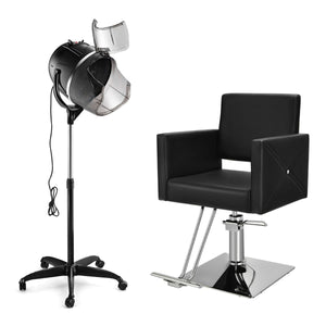 Sedia da barbiere con pompa idraulica pesante e asciugacapelli con cappuccio, Sedia da salone e asciugacapelli professionale-Cura dei capelli