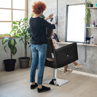 Sedia da barbiere con pompa idraulica pesante e asciugacapelli con cappuccio, Sedia da salone e asciugacapelli professionale-Cura dei capelli