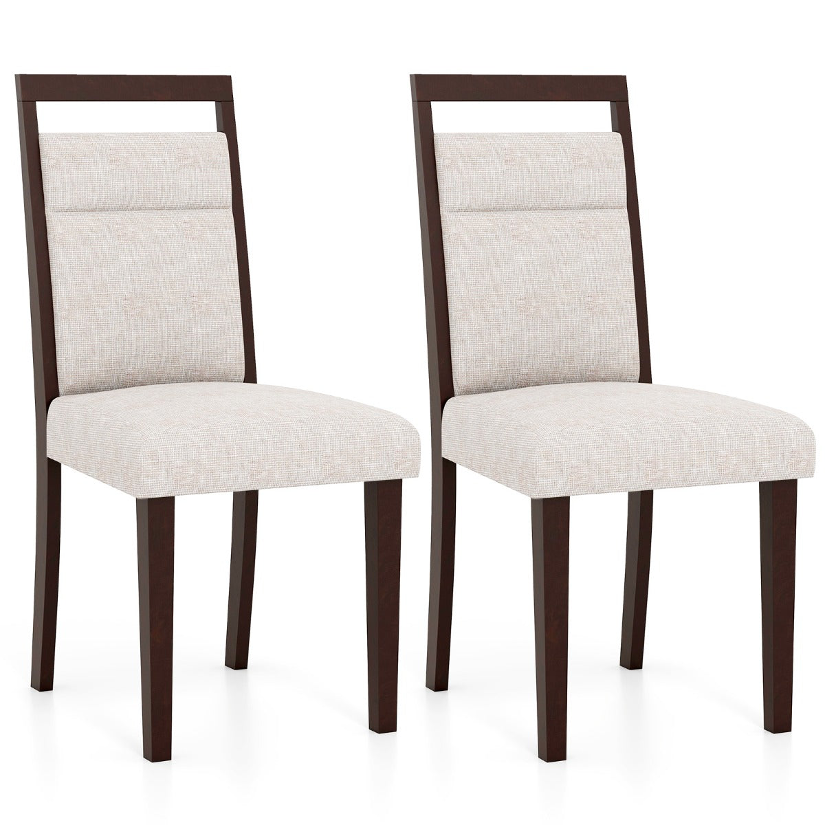 Sedia da cucina con seduta imbottita e schienale inclinabile, Sedie moderne in stile mid-century per sala da pranzo Beige-Sedie da pranzo