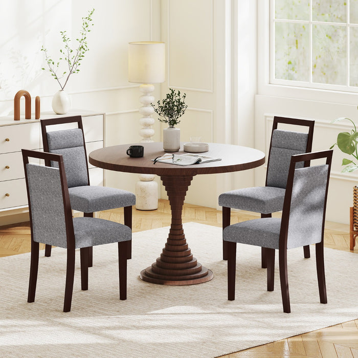 Sedia da cucina con seduta imbottita e schienale inclinabile, Sedie moderne in stile mid-century per sala da pranzo Grigio-Sedie da pranzo