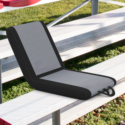 Sedia da stadio portatile con supporto per la schiena e 6 posizioni reclinate, Sedia imbottita pieghevole Grigio scuro-Sedie e poltrone