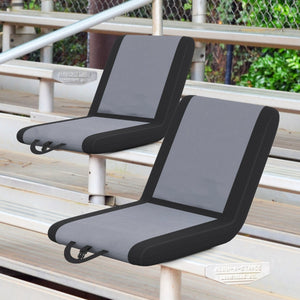 Sedia da stadio portatile con supporto per la schiena e 6 posizioni reclinate, Sedia imbottita pieghevole Grigio scuro-Sedie e poltrone