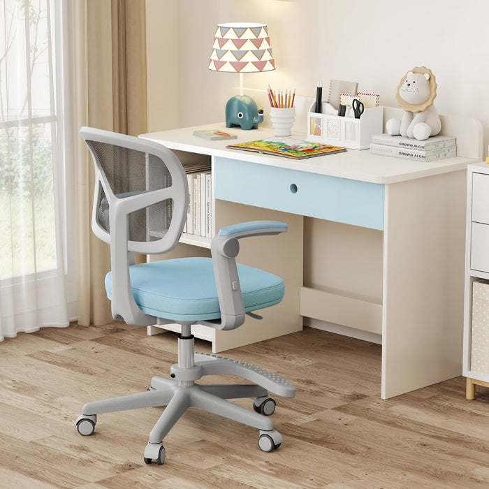 Sedia da studio con altezza regolabile da computer in rete, Sedia da scrivania per bambini ruote universali Blu-Tavoli e sedie