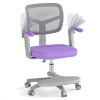 Sedia da studio con altezza regolabile da computer in rete, Sedia da scrivania per bambini ruote universali Viola-Tavoli e sedie
