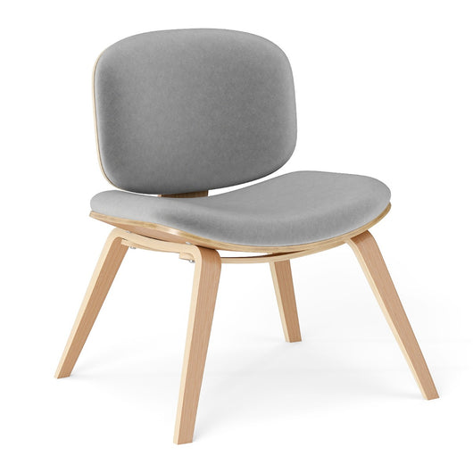 Sedia laterale imbottita con schienale curvo e sedile imbottito per cucina, Sedia moderna senza braccioli salvaspazio Grigio chiaro-Sedie e poltrone