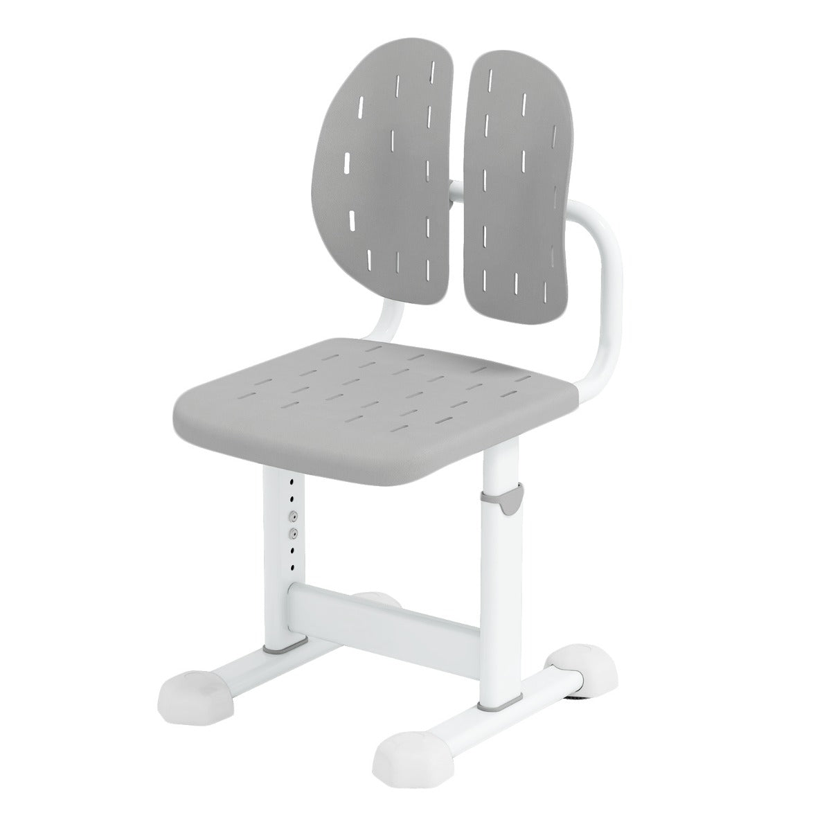 Sedia regolabile in altezza per bambini con doppi supporti dorsal, Sedia da studio con seduta traspirante Grigio-Tavoli e sedie