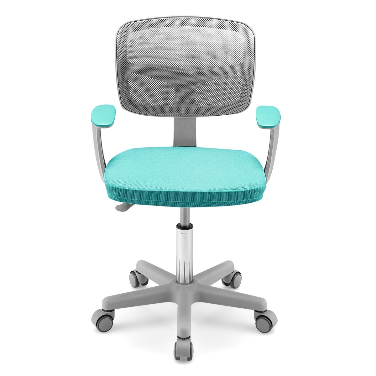 Sedia per scrivania per bambini con altezza regolabile, Sedile girevole a rete Verde chiaro-Tavoli e sedie