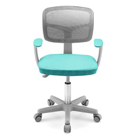 Sedia per scrivania per bambini con altezza regolabile, Sedile girevole a rete Verde chiaro-Tavoli e sedie