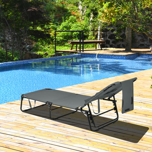 Sedia pieghevole con foro per il viso cuscini rimovibili schienale regolabile in 5  livelli, Sedia a sdraio Grigio-Poltrone e sdraio