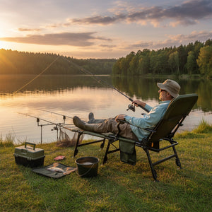 Sedia da pesca pieghevole per adulti campeggio robusta tutto terreno-Sedia da pesca pieghevole schienale alto braccioli Verde