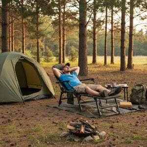 Sedia da pesca pieghevole per adulti campeggio robusta tutto terreno-Sedia da pesca pieghevole schienale alto braccioli Verde