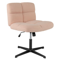 Sedia da ufficio a gambe incrociate con altezza regolabile rotazione a 360¡ã-Sedia da ufficio senza braccioli da lavoro per studio Rosa