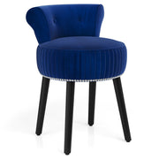Sedia vanity in velluto con schienale sgabello vanity imbottito con schienale basso capitonn¨¦-Sedia d¡¯accent Blu
