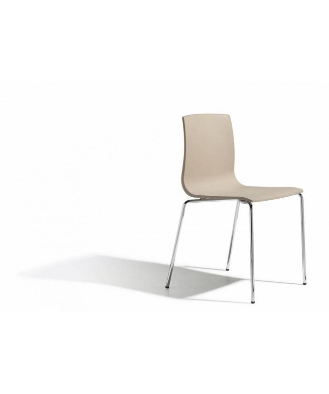 SEDIE ALICE CHAIR SET DA 4 TECNOPOLIMERO e ACCIAIO MADE IN ITALY SCAB DESIGN - Tortora 15