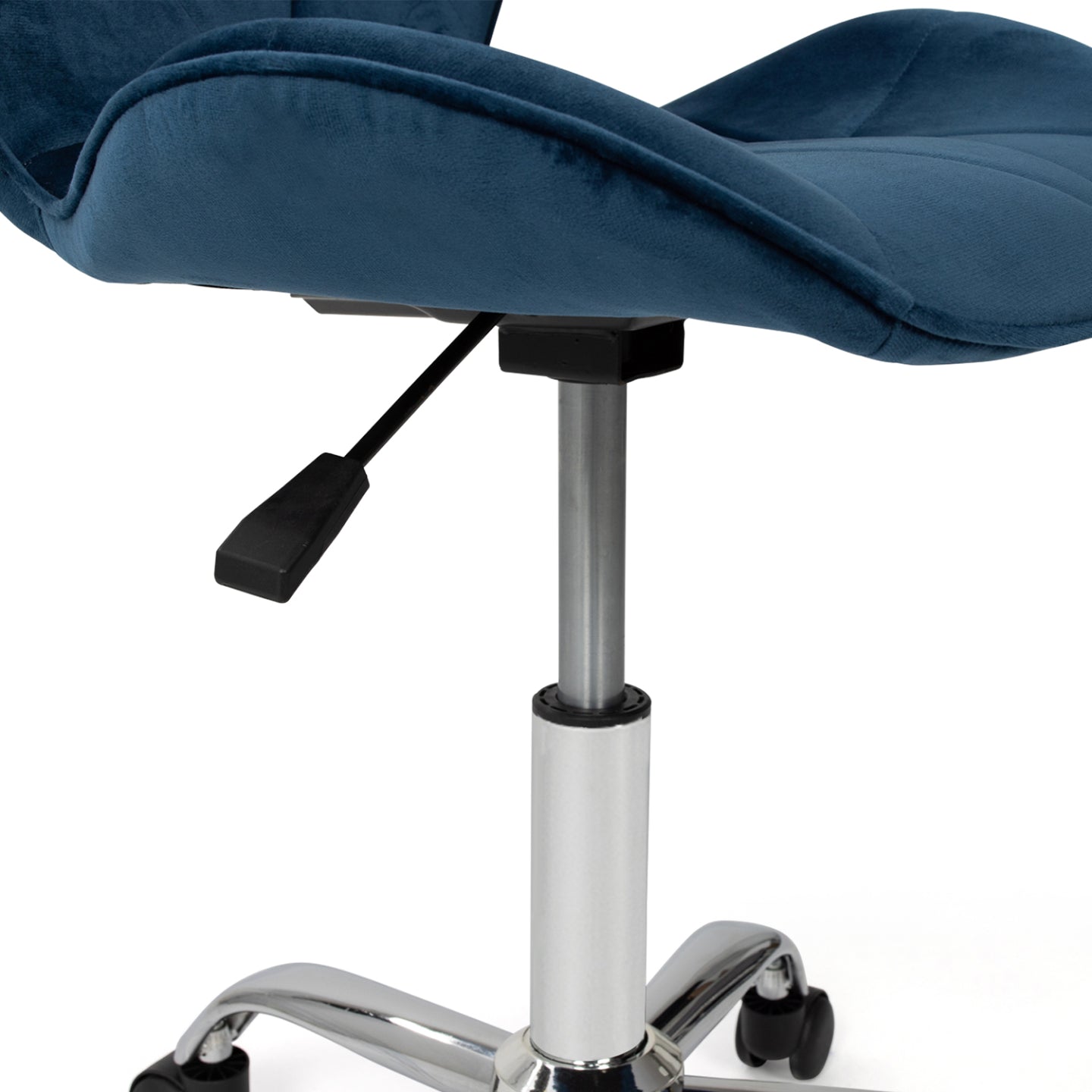 IDMarket - Sedie da scrivania in velluto blu con rotelle ROBINE